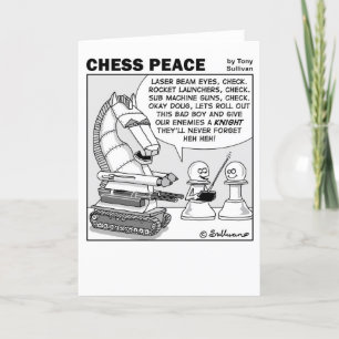 Knight to remember Chess Peace Cartoon Card