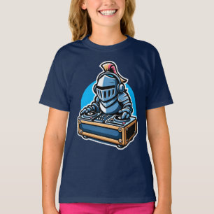 Knight Turntablist - Medieval DJ Fusion Art T-Shirt