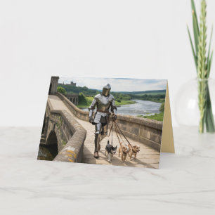 Knight Walkin' the Dog Card