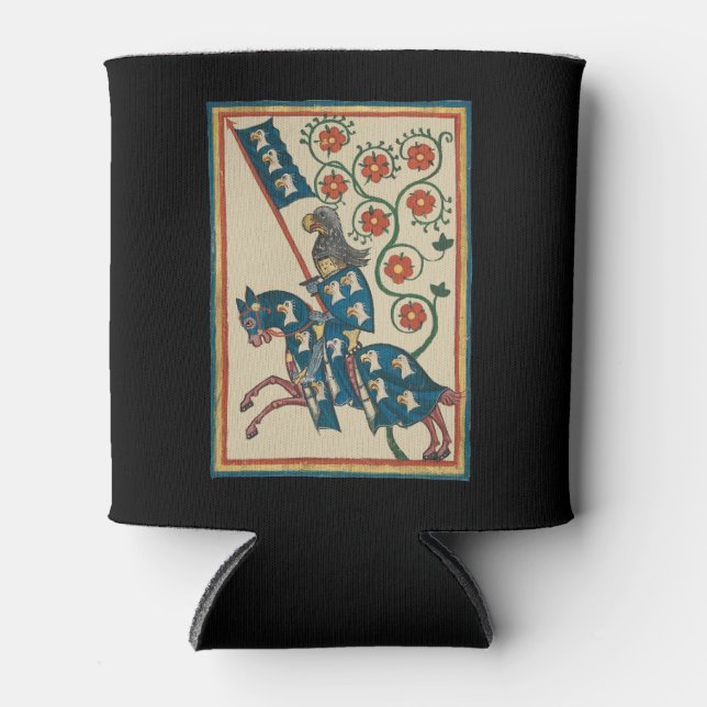 Knight With Eagle Heraldry, 14th Century Medieval Can Cooler (Front)