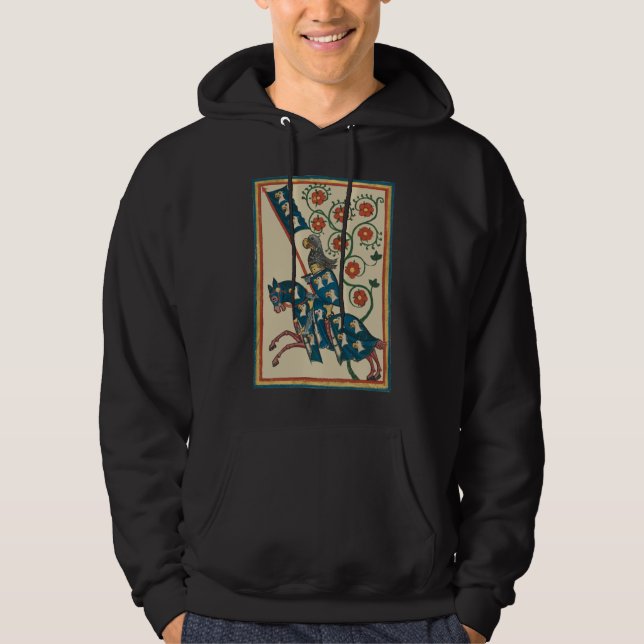 Knight With Eagle Heraldry, 14th Century Medieval Hoodie (Front)
