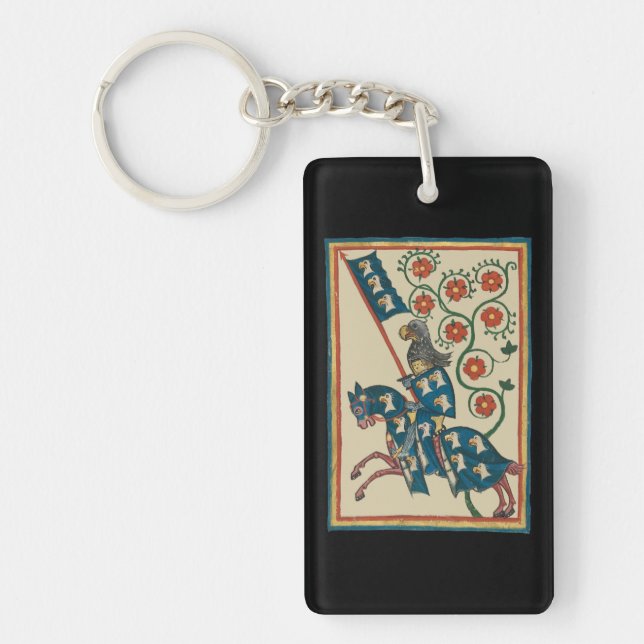 Knight With Eagle Heraldry, 14th Century Medieval Keychain (Front)