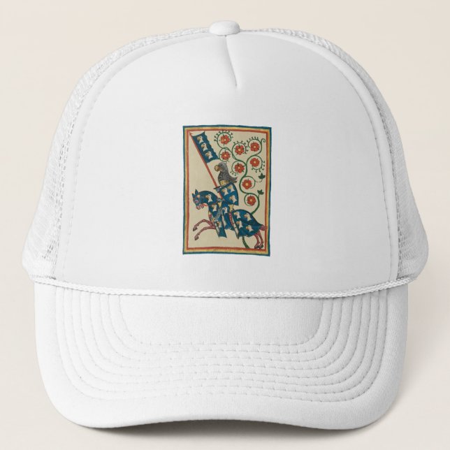 Knight With Eagle Heraldry, 14th Century Medieval Trucker Hat (Front)