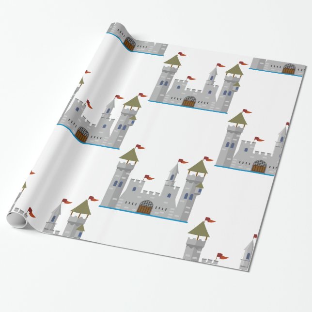 Knight's Castle Wrapping Paper (Unrolled)