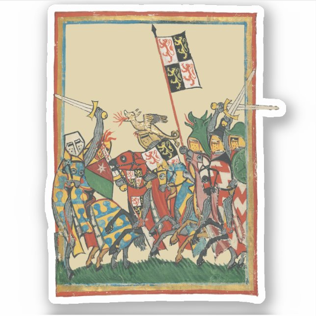 Knights Charging, 14th Century Codex Manesse (Front)