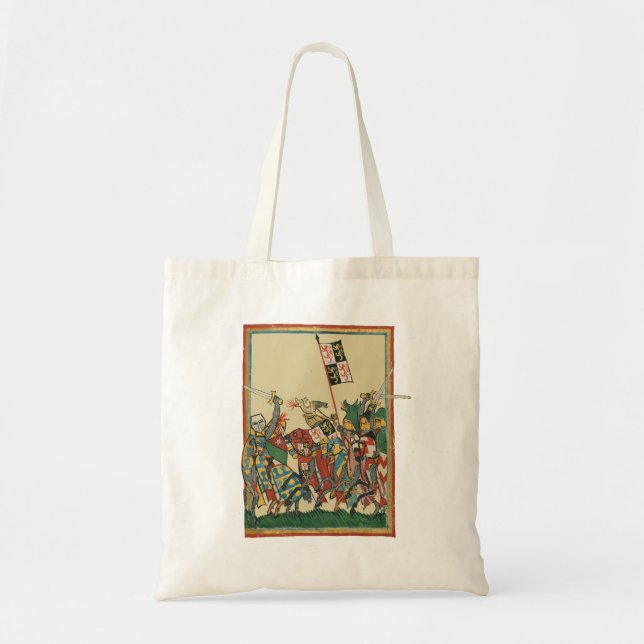 Knights Charging, 14th Century Codex Manesse Tote Bag (Front)