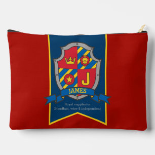 Knights crest James name meaning red pencil case Accessory Pouch