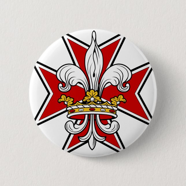 Knights Cross 2 Inch Round Button (Front)