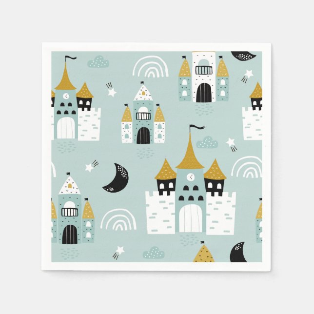 Knights & Dragons | Fairytale Birthday Party Napkin (Front)