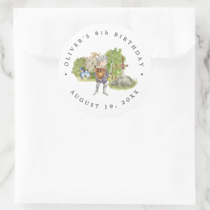 Knights & Dragons   Royal Medieval Birthday Classic Round Sticker