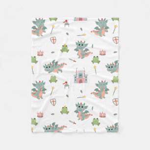 Knights Fairytale Medieval Castle Nursery Fleece Blanket