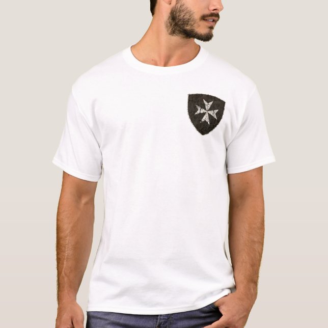 Knights Hospitaller Cross, Distressed T-Shirt (Front)