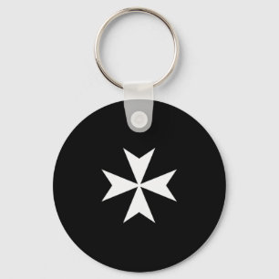 Knights Hospitaller Maltese Cross Catholic Christi Keychain