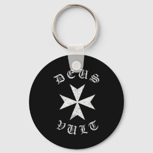 Knights Hostaller Maltese Catholic Christian Deus  Keychain