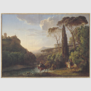 Knights in Italian Landscape Ephemera Decoupage Tissue Paper