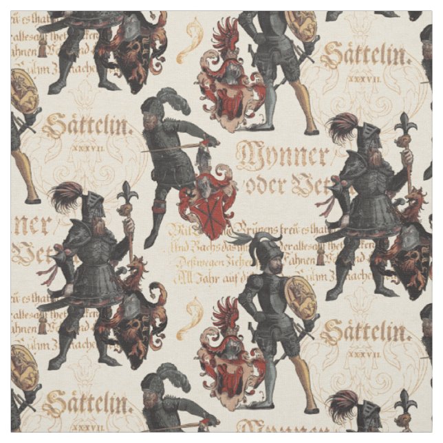 Knights in Shining Armor from Renaissance Germany Fabric (Swatch)