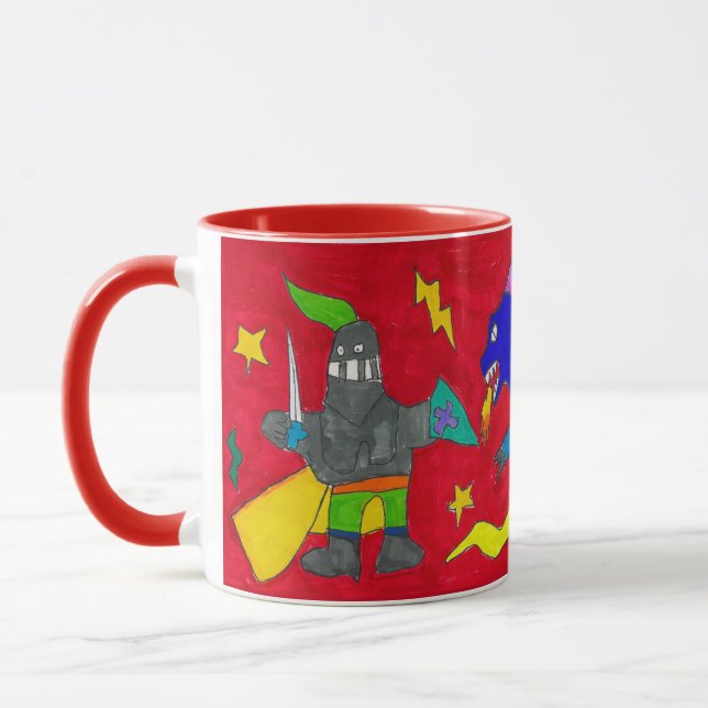 "Knights in Shining Armour" Colourful Mug (Left)
