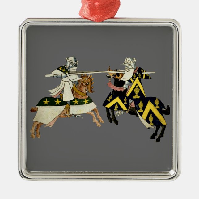 KNIGHTS JOUSTING METAL ORNAMENT (Front)