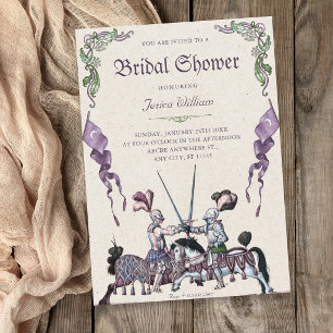 Knights medieval bridal shower invitation