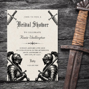 Knights medieval bridal shower invitation
