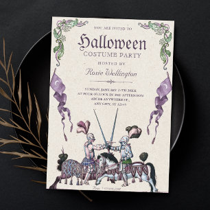 Knights medieval halloween party invitation