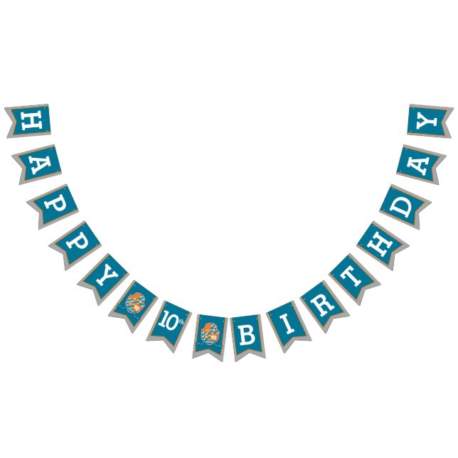 Knights medieval Happy Birthday 10th grey bunting Bunting Flags (All)