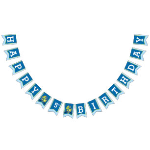 Knights medieval Happy Birthday 5th bunting flags