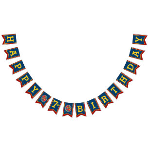Knights medieval Happy Birthday kids bunting flag