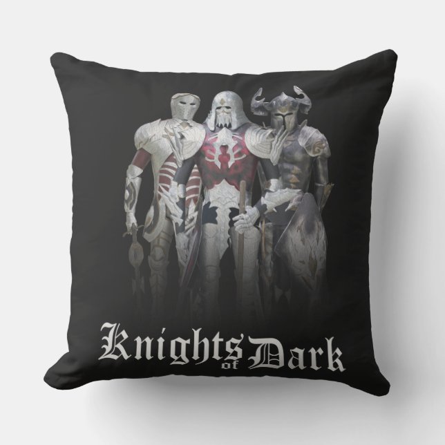 Knights of Dark Throw Pillow (Front)