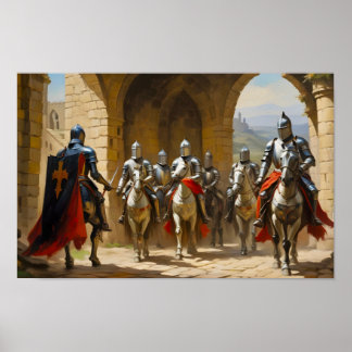 Knights Planning A Battle  Poster