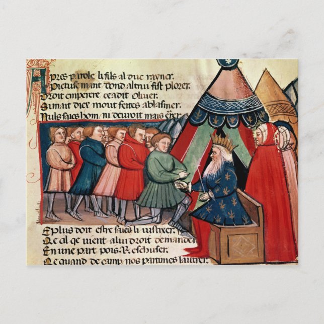 Knights pledging their allegiance postcard (Front)