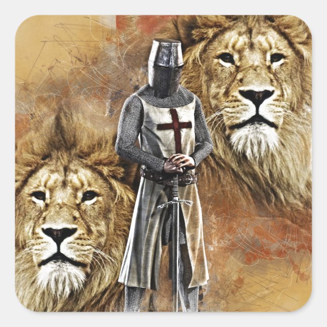 Knights Templar 001 Square Sticker (Front)