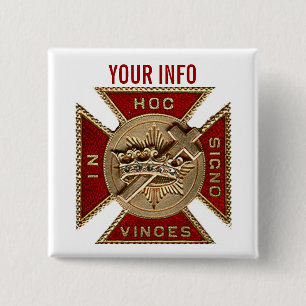 KNIGHTS TEMPLAR 2 INCH SQUARE BUTTON