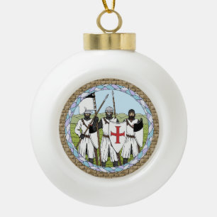 Knights Templar Ceramic Ball Christmas Ornament
