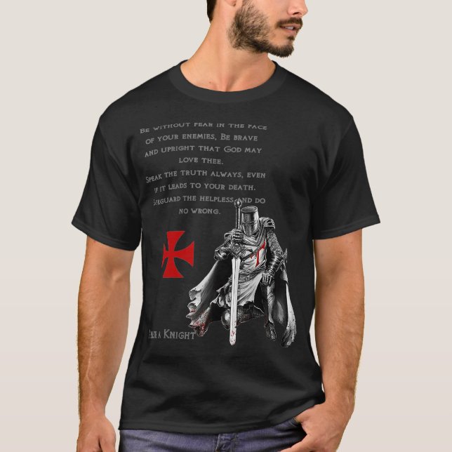 Knights Templar Christian Religious Oath  T-Shirt (Front)