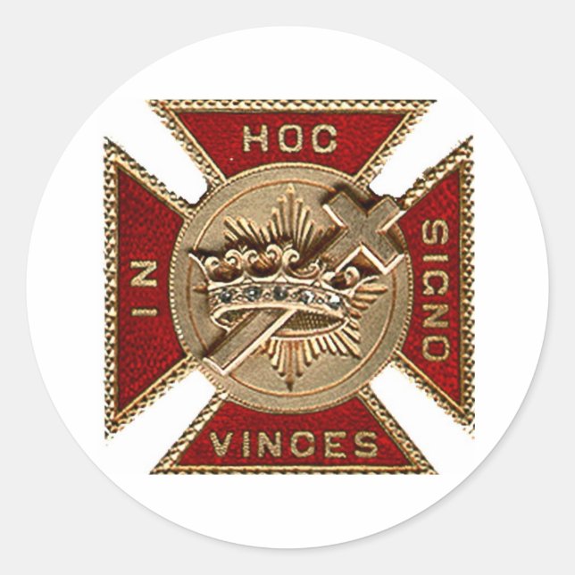KNIGHTS TEMPLAR CLASSIC ROUND STICKER (Front)