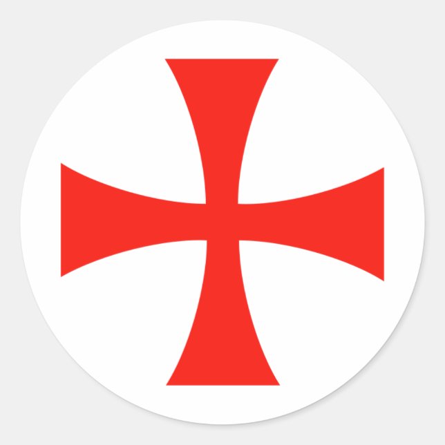 Knights_Templar_Cross Classic Round Sticker (Front)