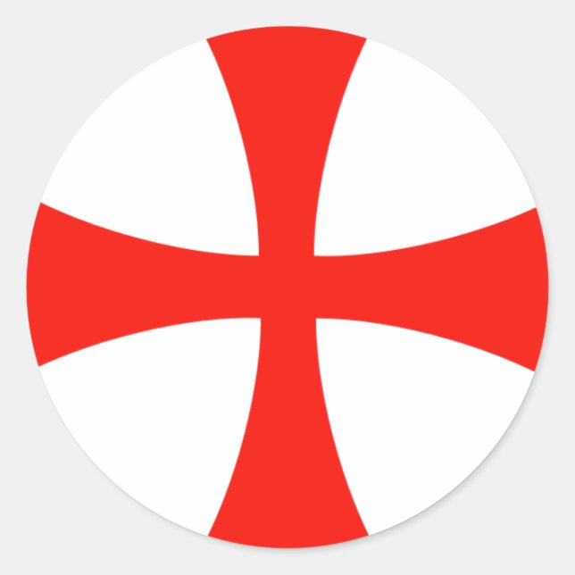 Knights_Templar_Cross Classic Round Sticker (Front)