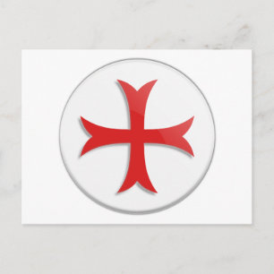 Knight's Templar Cross Symbol Postcard