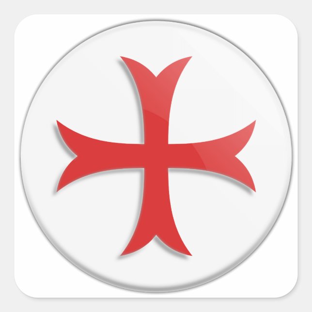 Knight's Templar Cross Symbol Square Sticker (Front)