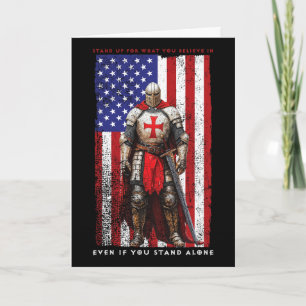 Knights Templar Crusader Valour American Flag 4th Card