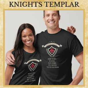 ✙ Knights Templar ✙ DEUS VULT Historic Motto T-Shirt