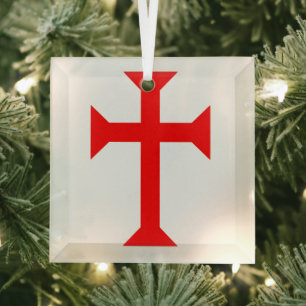 Knights Templar Glass Ornament