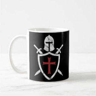 Knights Templar Helmet Cross And Sword Medieval Cr Coffee Mug
