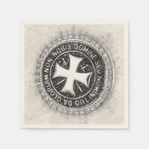 Knights Templar Medieval Cross Seal Custom Design Napkin