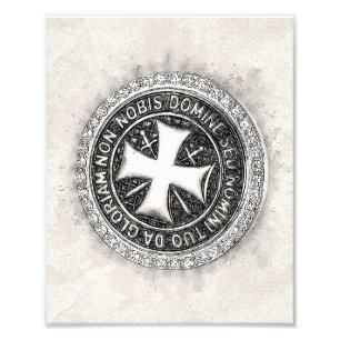 Knights Templar Medieval Cross Seal Custom Design Photo Print