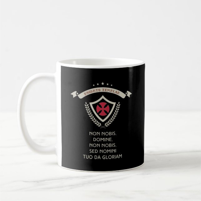 Knights Templar Medieval Crusader Insignia Artwork Coffee Mug (Left)