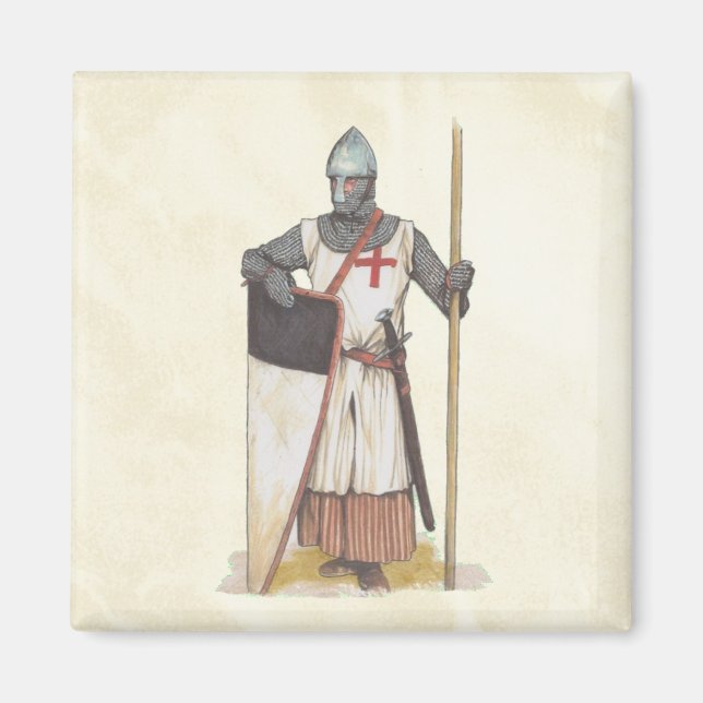 Knights Templar Medieval Warrior Magnet (Front)