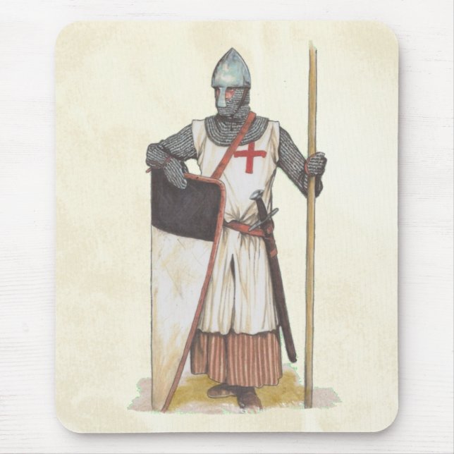 Knights Templar Medieval Warrior Mouse Pad (Front)