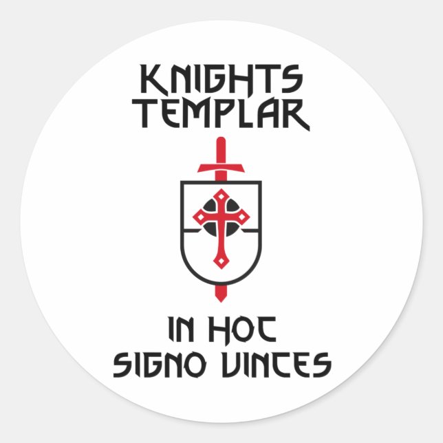 Knights Templar MOTTO Medieval History Insignia Classic Round Sticker (Front)